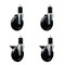 Service Caster 5'' Soft Rubber Wheel Swivel 1-3/4'' Expanding Stem Caster Set 2 Brakes, 4PK SCC-EX20S514-SRS-2-PLB-2-134 - alternate 1